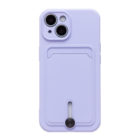 Чехол SC304 для iPhone 15 с картхолдером силиконовый фиолетовый 001