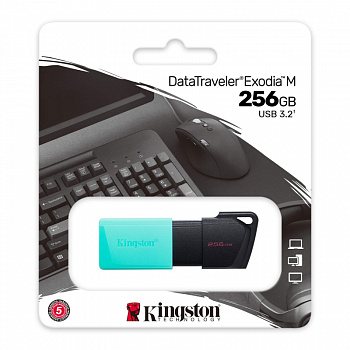 Флешка Kingston DataTraveler Exodia 256GB черно-бирюзовая USB 3.2